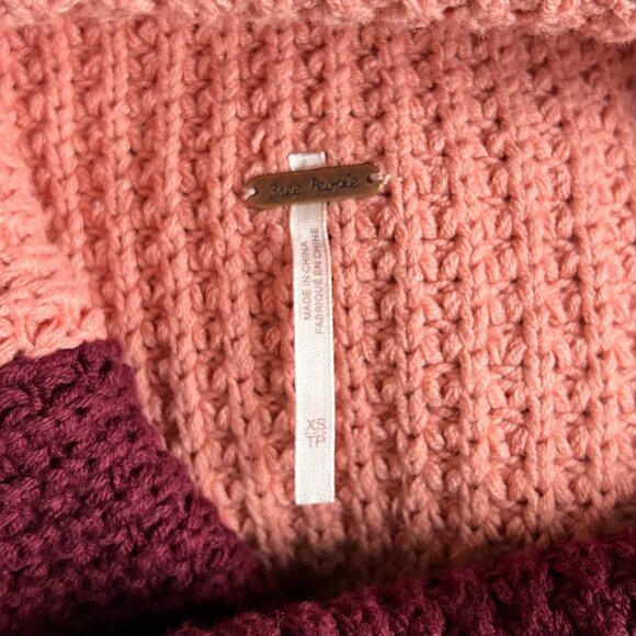 Free People Park City Pullover Sweater in Colorblock - sz XS - Picture 7 of 9